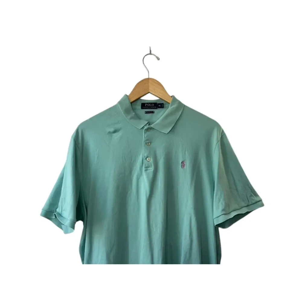 Polo Ralph Lauren Classic Fit Blue 100% Cotton Short Sleeve Polo Shirt Men's  XL